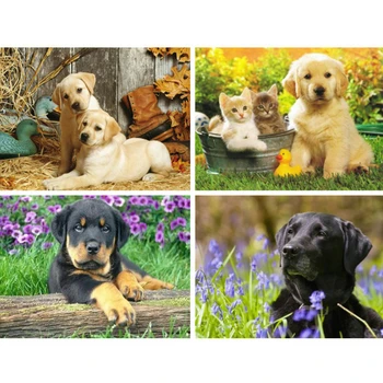 

AZQSD Diamond Embroidery Dog Diamond Painting 5d Animal Handmade Home Decor Cross Stitch Kits Picture Of Rhinestones Diy Gift