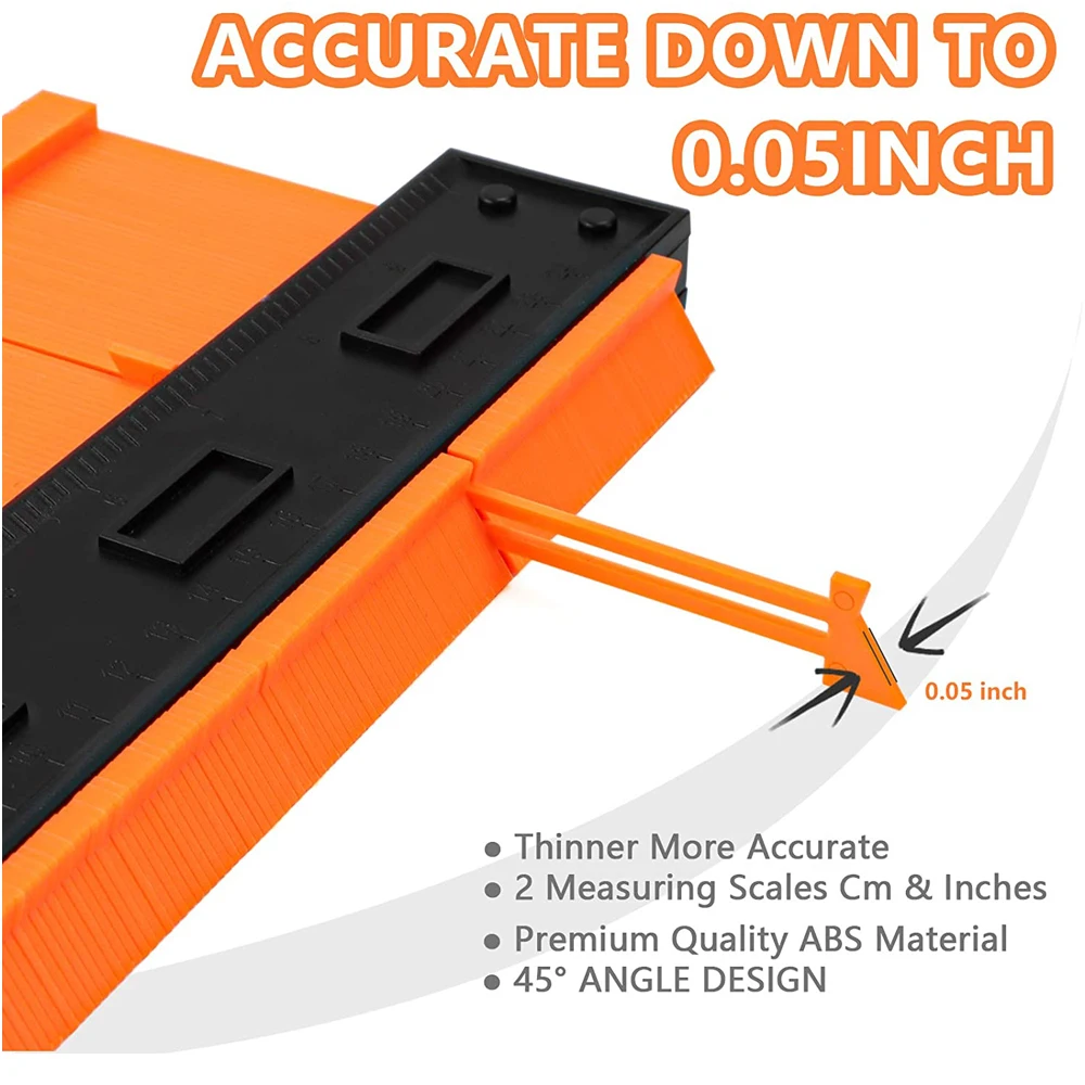 Contour Gauge Profile Duplicator Tool Adjustable Lock Alloy Edge Copy Shaping Wood Measure Ruler Laminate Tiles Wood Marking