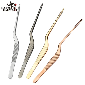 

14/16/20/23/26/30cm Kitchen Cooking Medical Tweezers Stainless Steel Kitchen Seafood & bar Tweezer Food Tongs Tool Bar Accessory