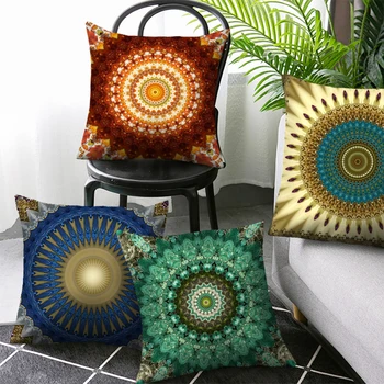 

Nanacoba Decorative Throw Pillows Cover India Mandala Pillowcases Home Decoration for Bed Sofa Car Seat Cushion Cover 45x45cm