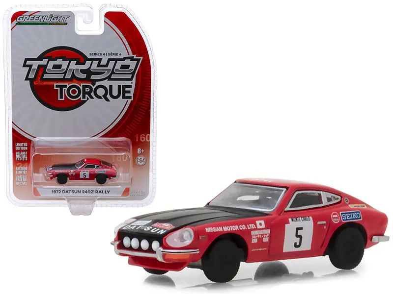 GL 1:64 Tokyo Torque 4 1972 Datsun 240Z #5 Monte Carlo Rally alloy model Car Diecast Metal Toys Birthday Gift For Kids Boy | Игрушки и