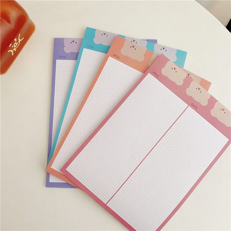 

Korean Ins Cartoon Cute Bear Memo Pad B5 50sheets Loose-leaf Student Creative Notes Paper Notepad Diary Kawaii School Stationery