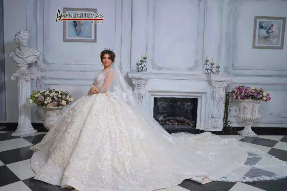 Stunning real work wedding dress robe de soiree