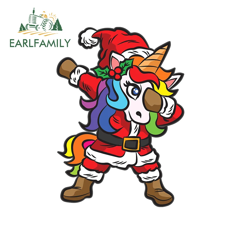 EARLFAMILY 13 см x 9 4 для милого единорога с Санта-Клаусом костюм автомобильные наклейки