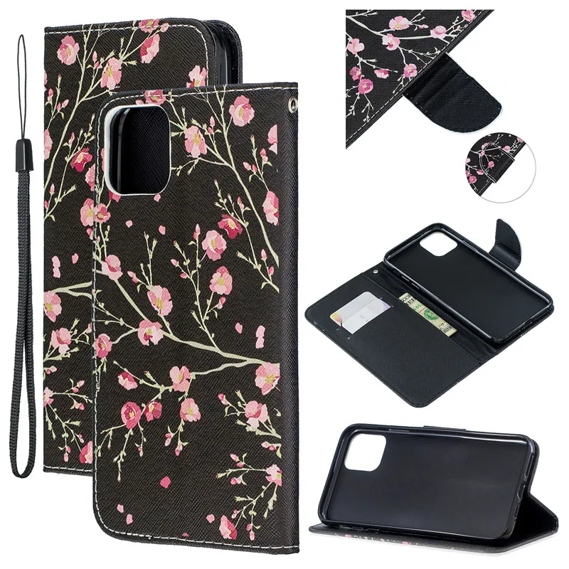 Роскошный кожаный флип-чехол Etui с принтом для iPhone 11 Pro XS Max XR X 7 8 6 6s Plus 5 5S SE бумажник отделения для карт книга 360 чехол для телефона