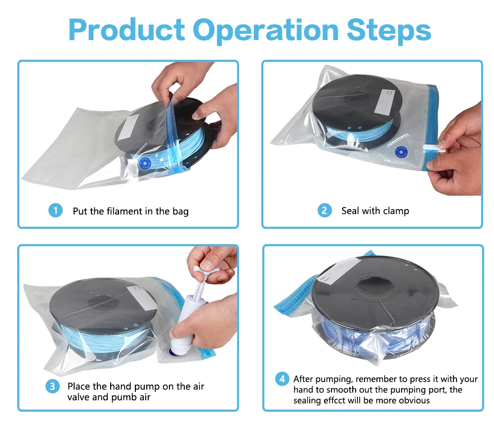 filament polycarbonate LERDGE 3D Printer Parts PLA/ABS/PETG Filament Bag Vacuum Compression Keep Dry Safekeeping and Dust-proof Save space Storage Bags 3d printer filament pla