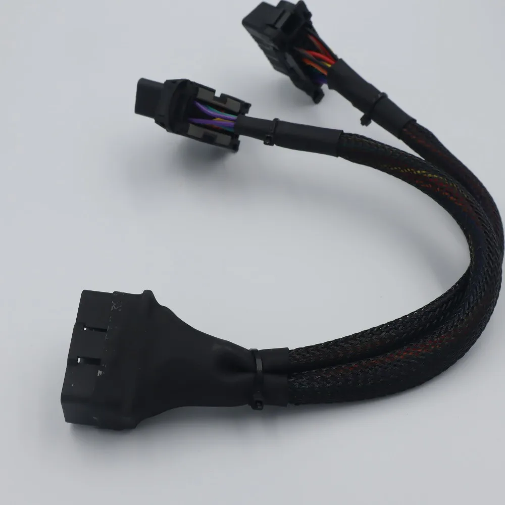 10 шт. 1ft OBD2 Удлинительный кабель obd 16pin штекер двойной женский для elm327 автомобильный диагностический инструмент сканер разъем