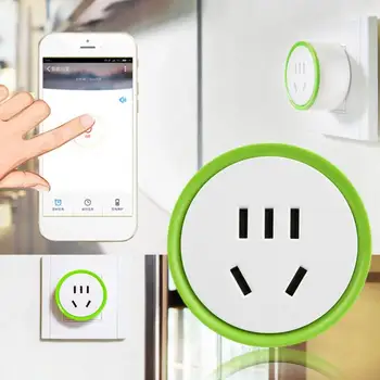 

Smart WiFi Switch Mini Socket Wireless Remote App Control Plug Safe Smart Home Smart Socket Plug With Power With Alexa/Google