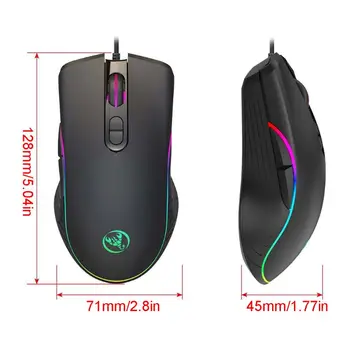 

USB Wired Gaming Mouse RGB Marquee Effect DPI Adjustable Computer Game Mice LX9A