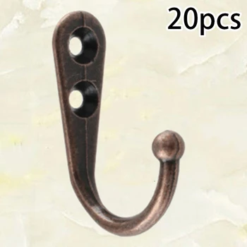 

20Pcs Door Wall Mounted Hook Single Robe Coat Holder Key Hanger W/ Screws Set Hanger For Heated Towel Radiator Rail Bath Hook
