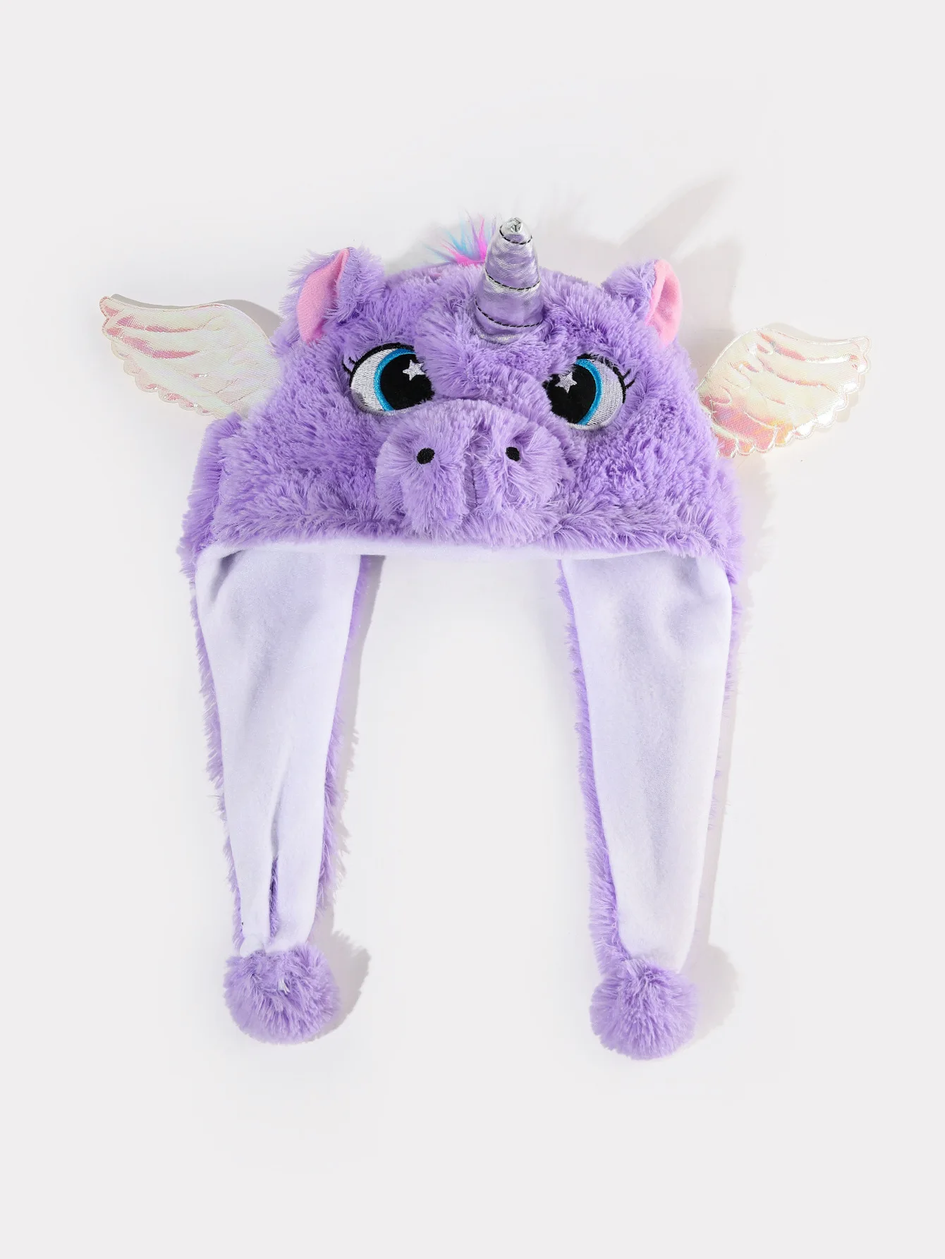Fluffy Unicorn Fleece Hat With Wings