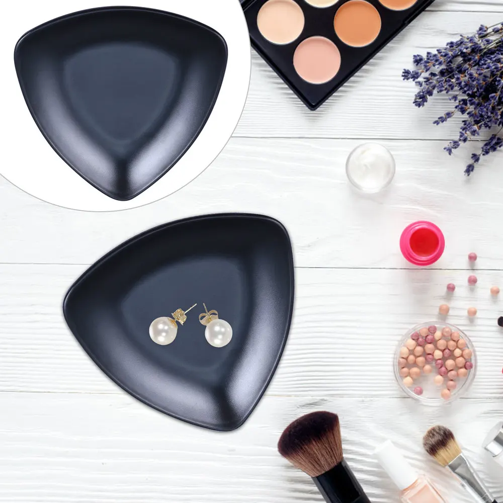 

1pc Elegant High-quality Black Ring Tray Desktop Storage Tray Makeup Accessories Tray for Women Home Table