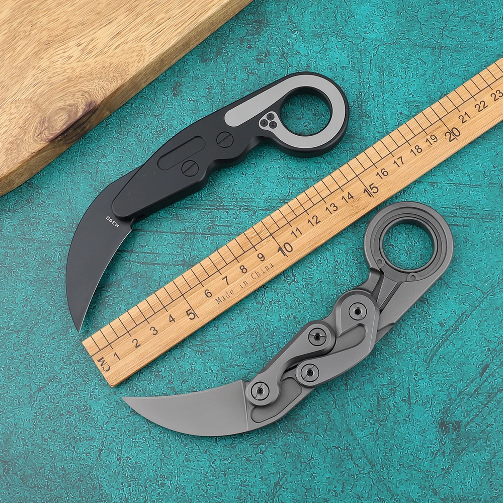 Титановая ручка механический коготь нож Karambit CS GO фиксированное лезвие M390