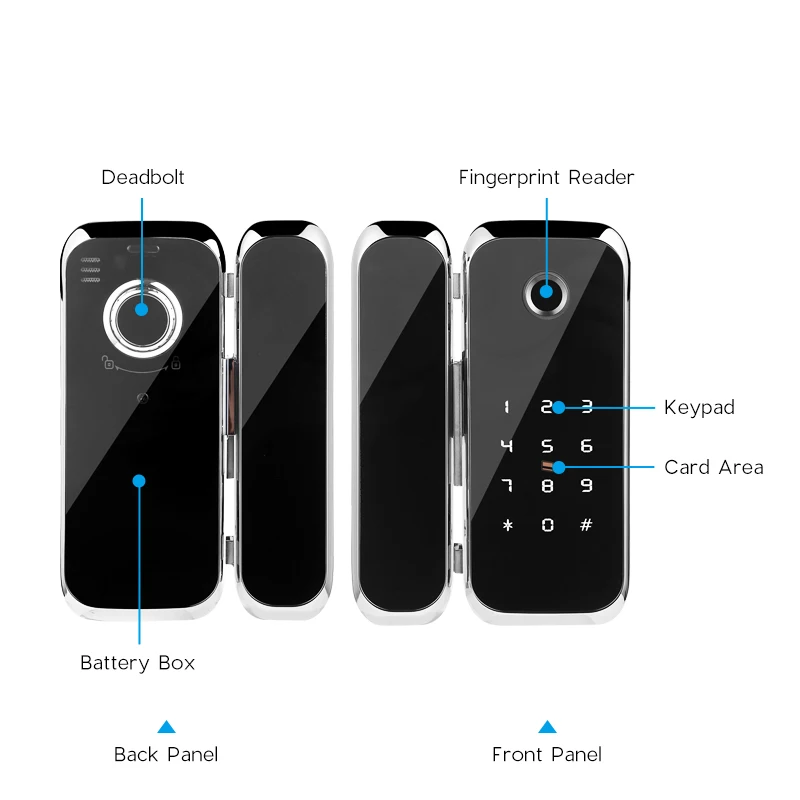 Yoheen WiFi Bluetooth TTLock APP отпечаток пальца стеклянная раздвижная дверь замок для офиса и