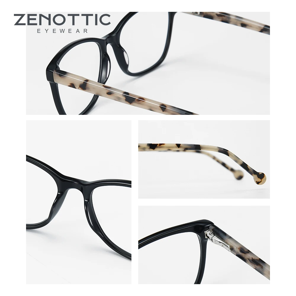 Квадратные ацетатные оправы для очков ZENOTTIC женщин оптические близорукости
