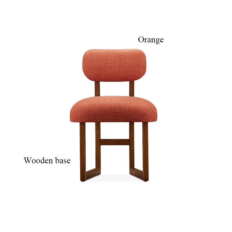 Скандинавское мягкое кресло из твердой древесины для ресторана, Электрическое Кресло для соревнований, для отдыха, кофейня, спальни, для учебы, современное удобное заднее кресло - Цвет: Orange
