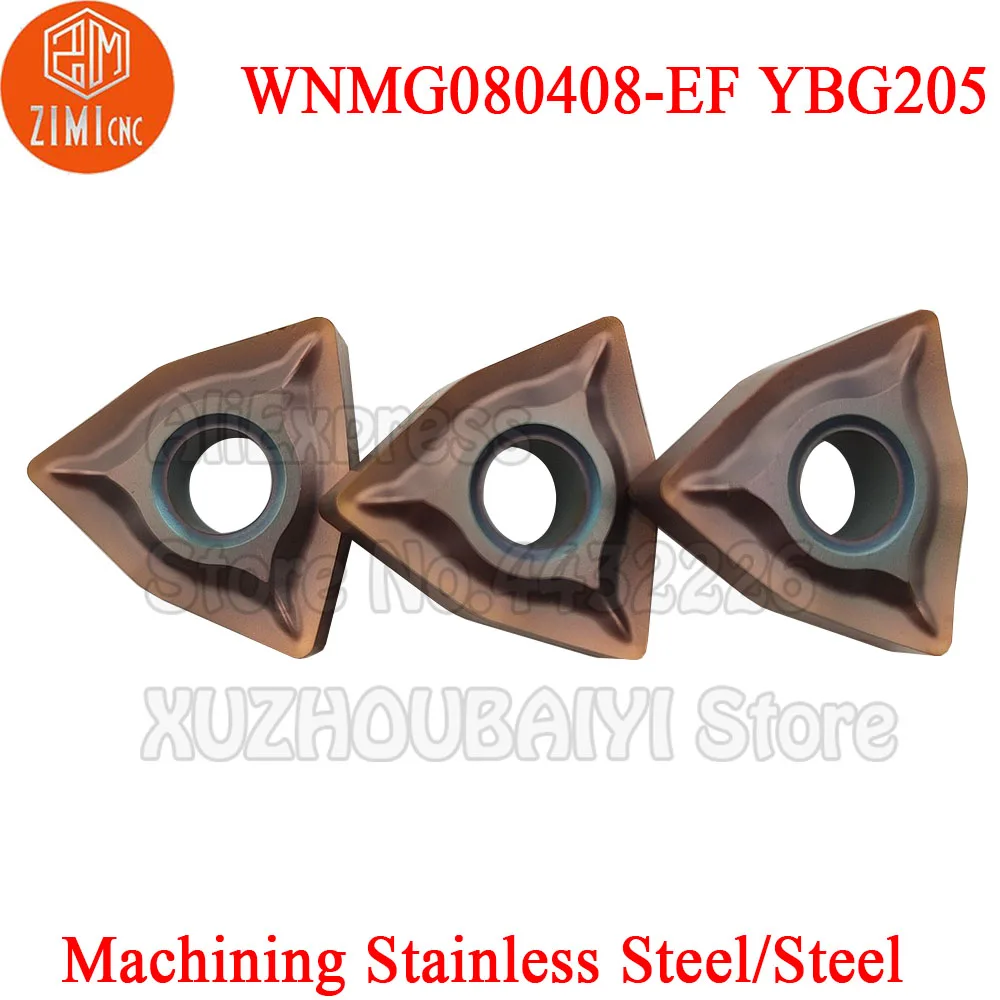 boring bar mill WNMG080408-EF YBG205 WNMG080408 EF WNMG 080408 Carbide Inserts Turning Tools CNC Cutter Lathe Tool Blade for stainless steel bench vise for sale