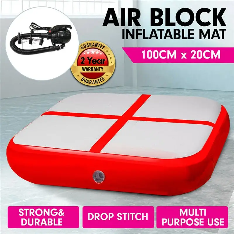 

100X100X20cm New Inflatable Tumble Track Air Track Block Exercise Gym Assisting For Gymnastics Training Tumbling Round Mat