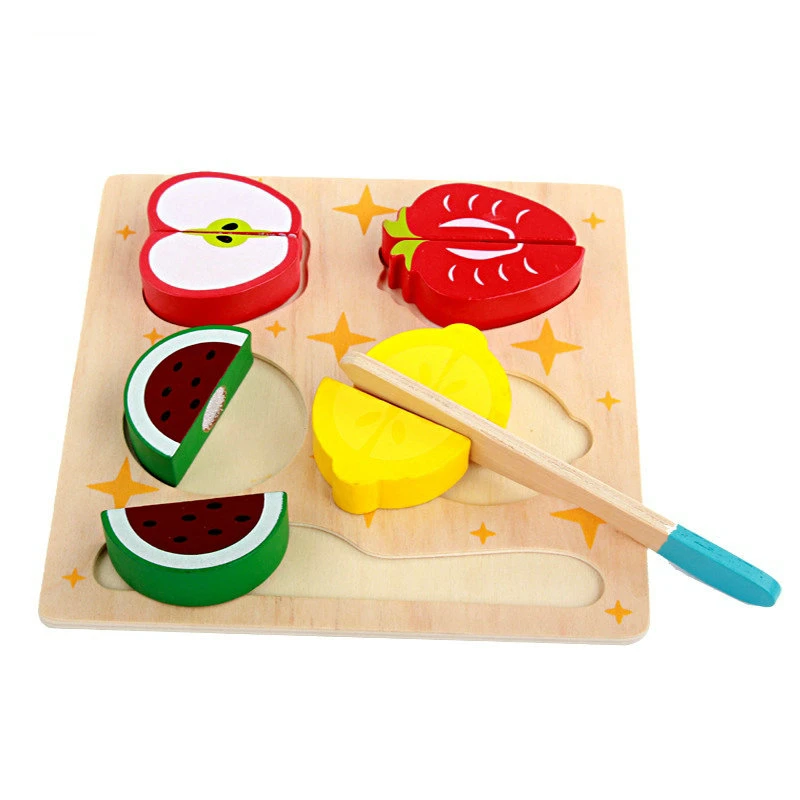 Free shipping Children Kitchen Fruits Set/Fruits Model Building Kits wooden  toy kids wood Block toy Classic Cut fruit game|fruit game|fruit setchildren  kitchen - AliExpress