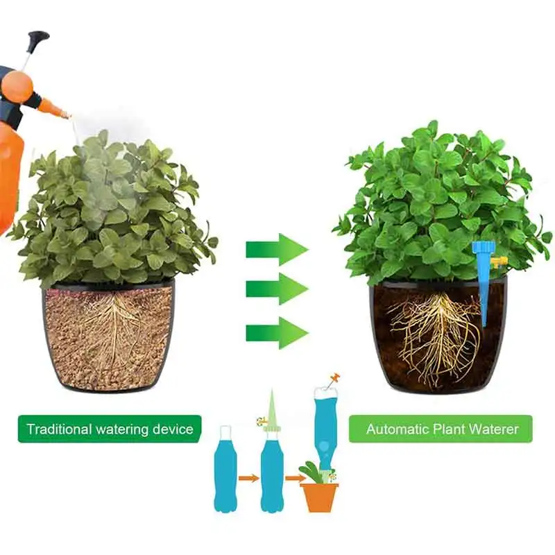 

Adjustable water flow automatic watering device suitable for irrigation tools for plants and gardening supplies