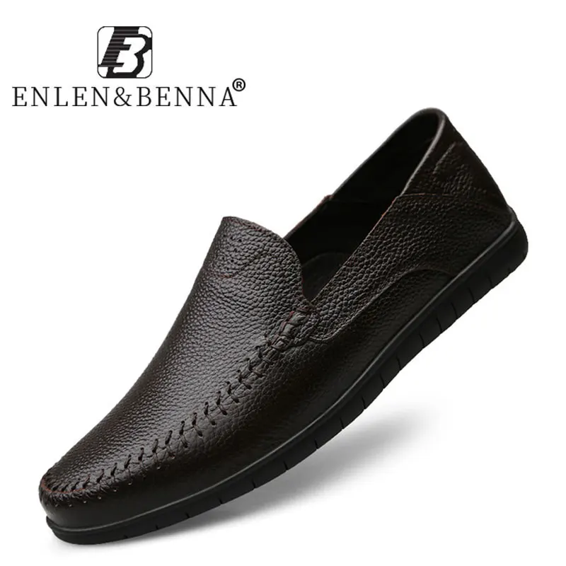 

2019 Casual Men Loafers Genuine Leather Mens Shoes Breathable Moccasins Slip on Comfortable Soft Flats Driving Shoes Big Size 46