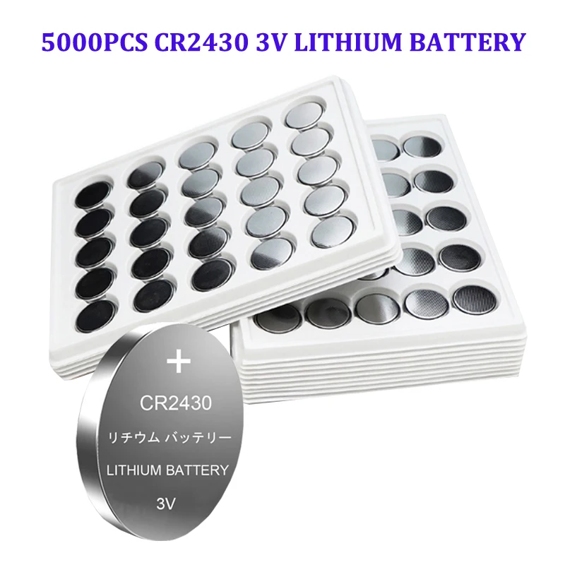 5000pcs Cr2430 Cr 2430 Dl2430 Br2430 Kl2430 Button Coin Batteries For Watch  Headphone Hearing Aids Toy 3v Lithium Battery - Button Cell Batteries -  AliExpress