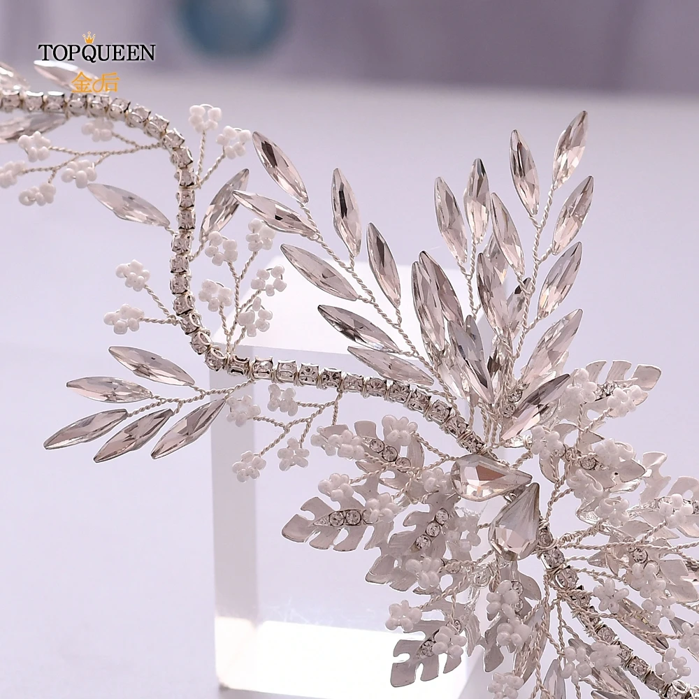 TOPQUEEN HP277 великолепные головные уборы с кристаллами Корона повязка на голову Свадебные украшения для волос стразы свадебные шпильки для волос лоза