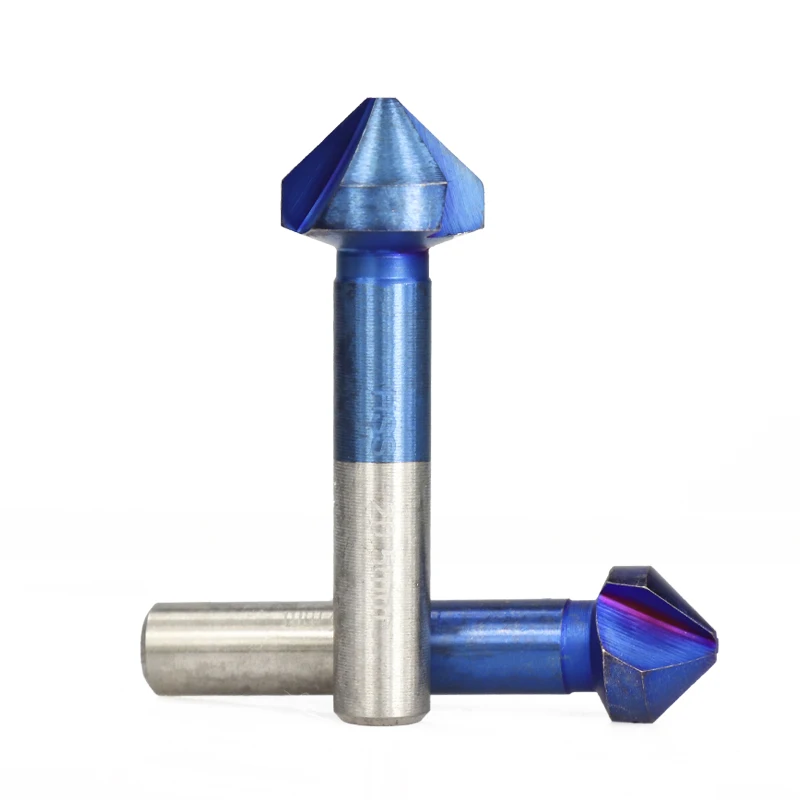 6 шт. 90 градусов 6,3-20,5 мм фаска набор сверл HSS 3 флейты фаска резак нано синий покрытием Зенковка сверло