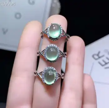 

Free shipping Natural Prehnite Ring 925 sterling silver Fine jewelry For men or women