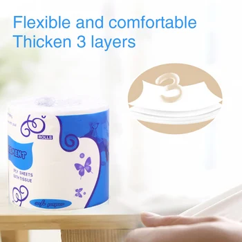 

10rolls Mix Wood Pulp 3 Layers Soft Smooth No Fragrance Home Kitchen Toilet Paper For Daily Use Skin-friendly Biodegradable