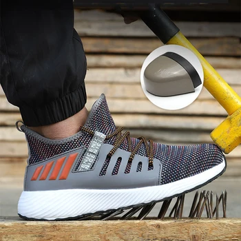 

Work Boots Construction Men's Outdoor Steel Toe Cap Shoes Men Puncture Proof High Quality Lightweight Safety Shoes