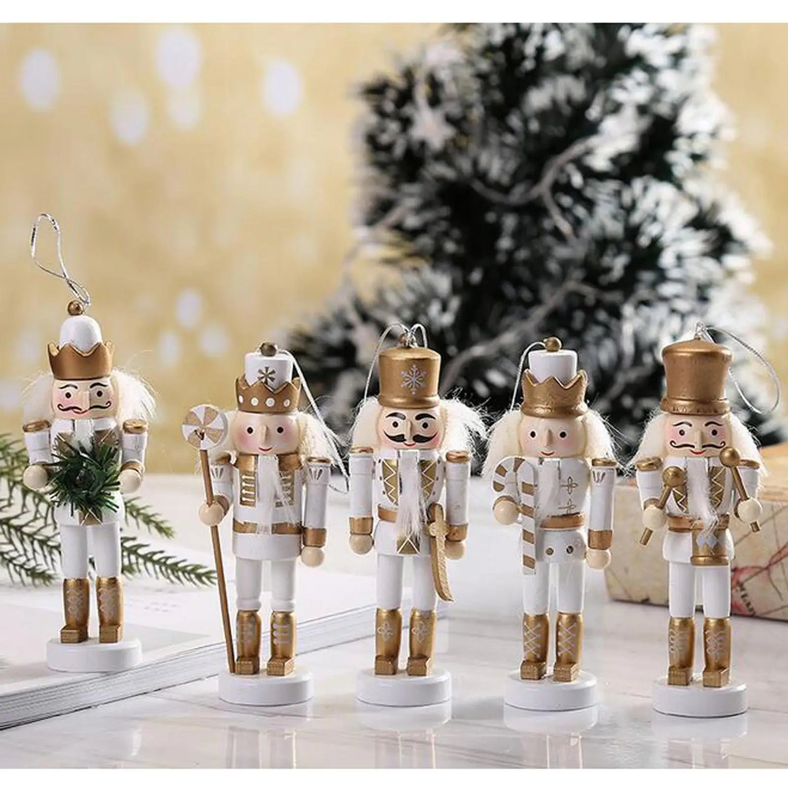 Christmas Nutcrackers ing Ornament Wooden Soldier Figures Doll Christmas Tree ing Ornaments with Package Box