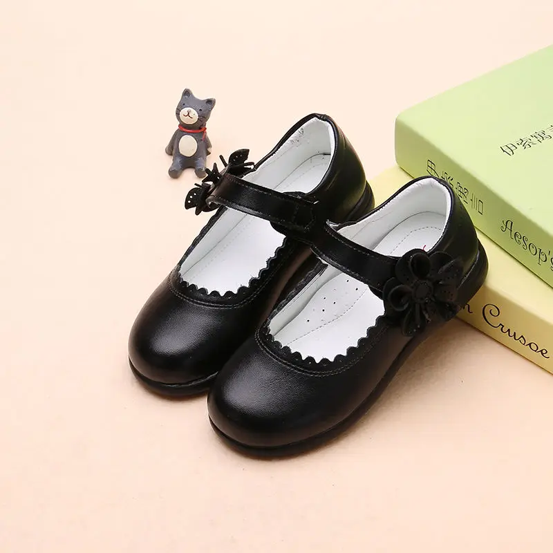 Red pink White Black Childrens Girls Leather Shoes Girls Princess Shoes kids school student Dress Shoes 4 5 6 7 8 9 10 11 12-15T