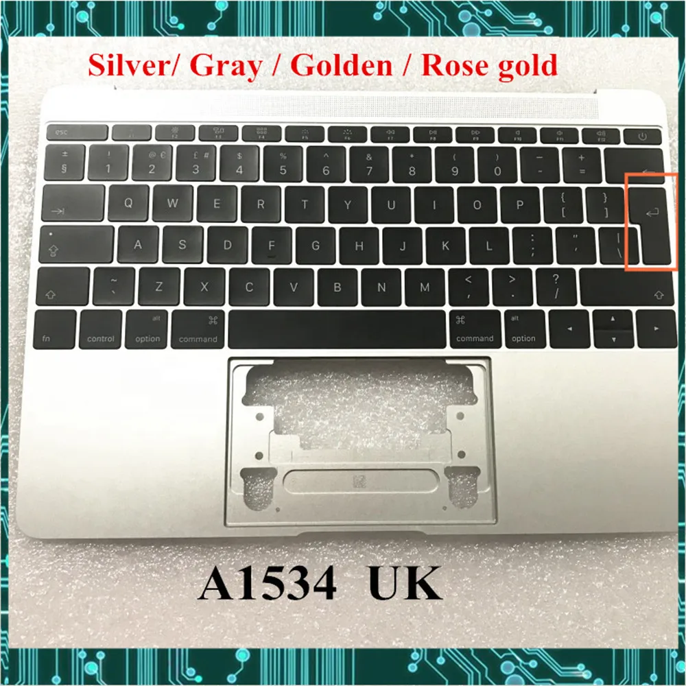 Для Macbook 12 ''A1534 Великобритания клавиатура с подсветкой topcase Top case клавиатура серый серебристый золотой розовое золото год
