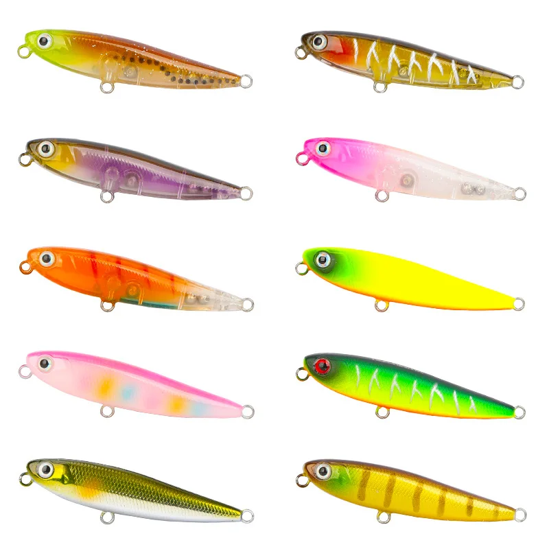 

TSURINOYA Pencil Hard Fishing Lure DW64 60mm 3.1g Top Water Mini Floating Long Casting Bait Finesse Trout Lure10 Colors