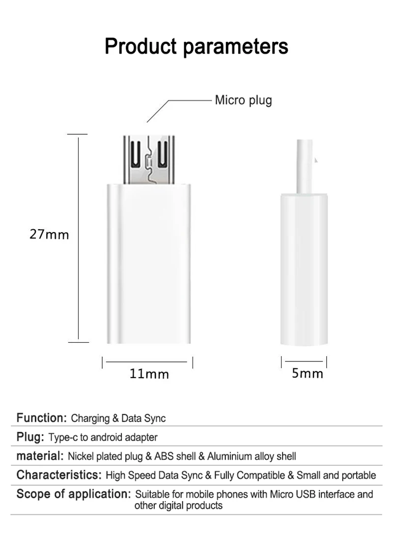 PUJIMAX type C к Micro USB Android телефон кабель адаптер зарядное устройство конвертер для samsung Xiaomi Mi6 Mi5 зарядки синхронизации данных адаптер