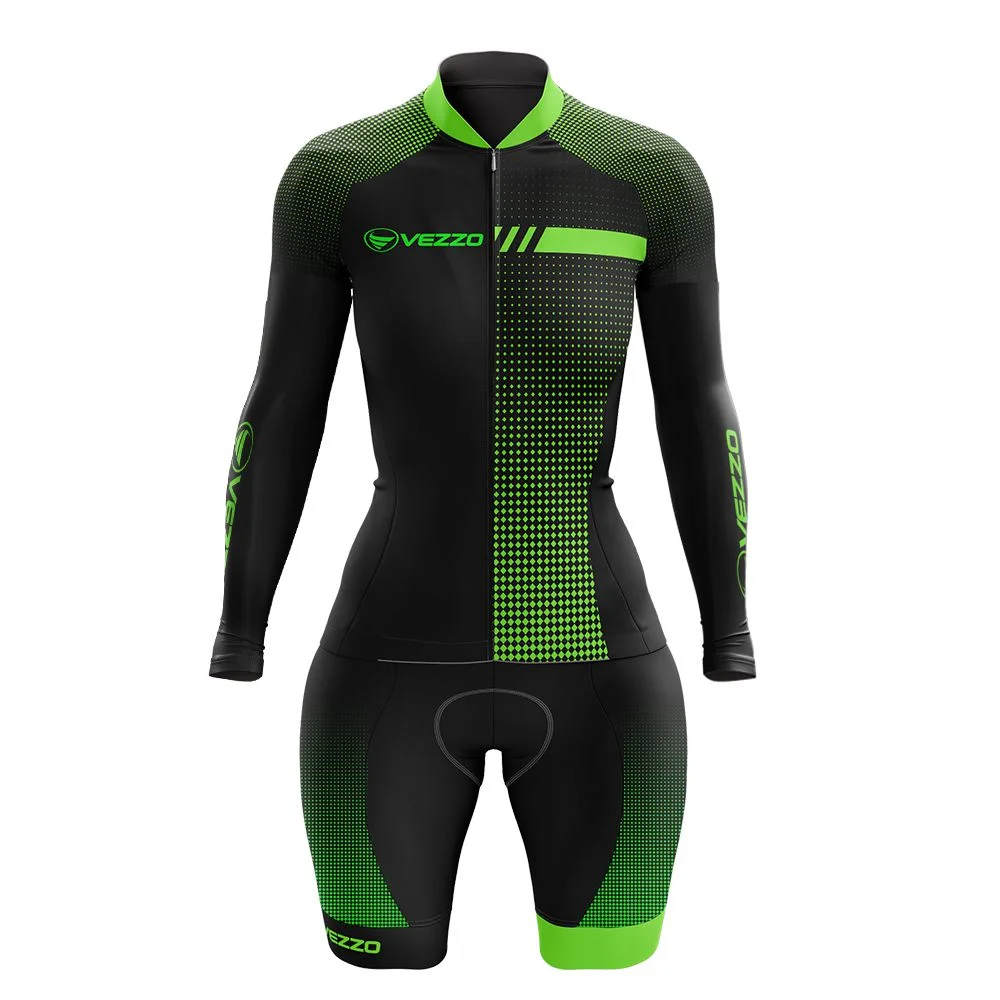VEZZO, летний, длинный рукав, женский, велосипедный, облегающий, roupa de ciclismo, speedsuit, MTB, для велоспорта, Триатлон, для улицы, спортивная одежда, комбинезон - Цвет: 5