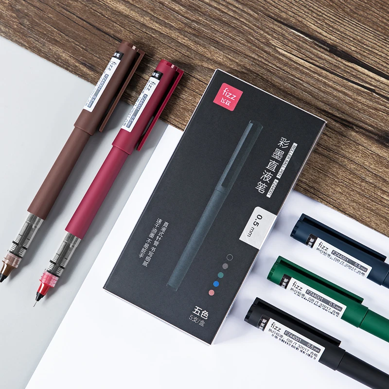 

Fizz Color Rollerball Pen 0.5MM Color Ink Gel Pen Fast Dry Straight pen Write Smoothly For School Office Stationery Pen