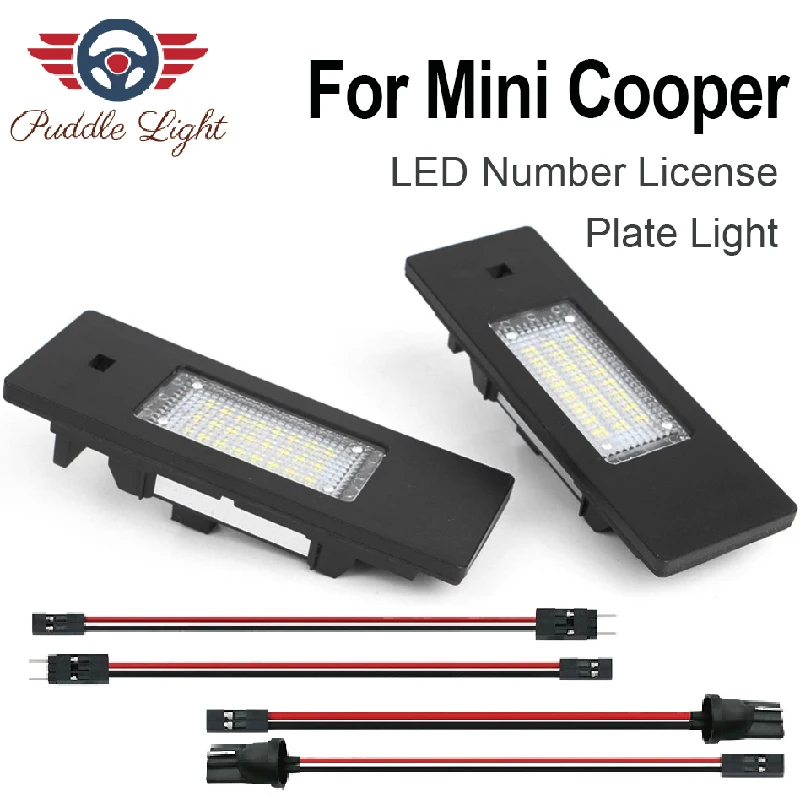 

2x Error Free LED License Plate Light Lamp Assembly Replacement For Mini R55(N) Clubman R60 Countryman R61 Paceman Fiat