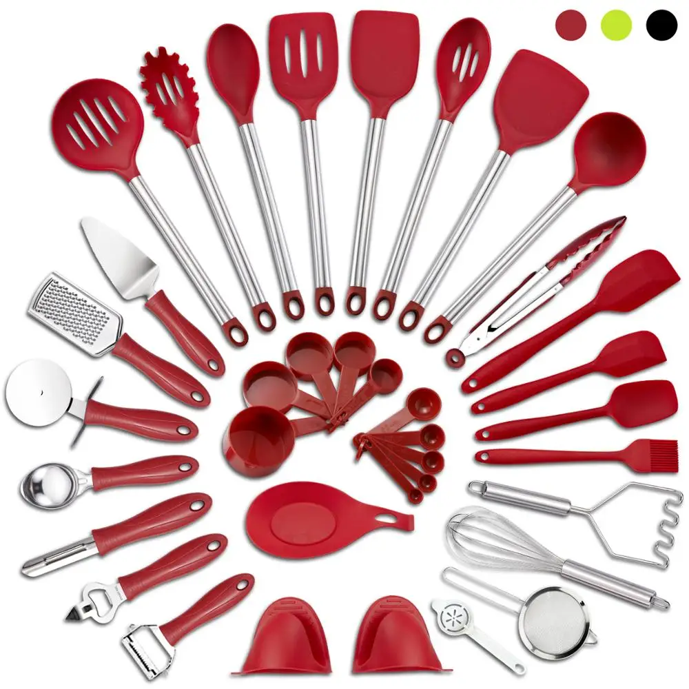 Kitchen Utensil Set 37-Piece Cooking Utensils Nylon and Stainless