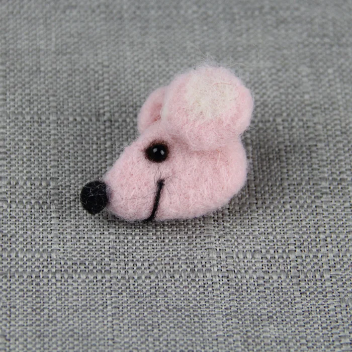 12pcs Handmade Wool Felt Mouse Needle Felt Cartoons for DIY Fashion Jewelry