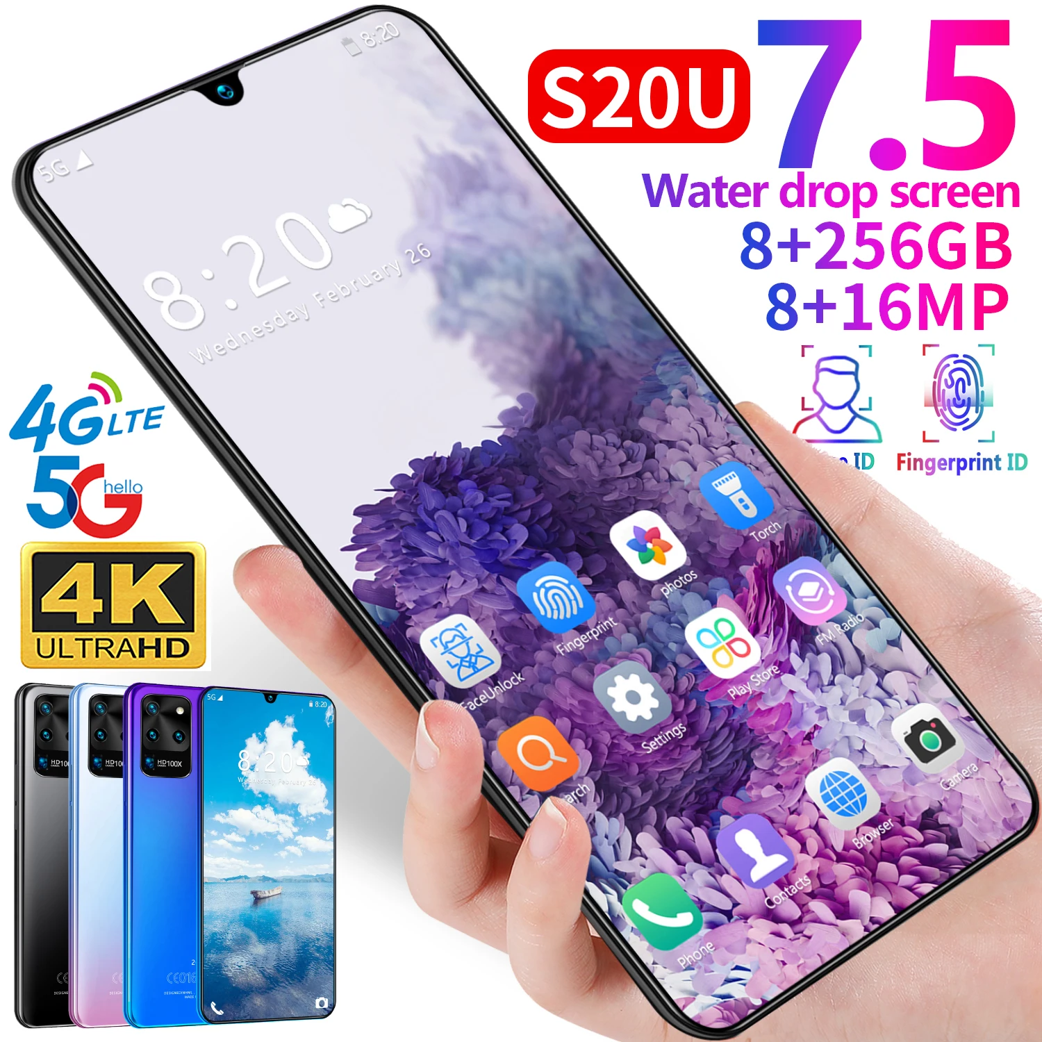 Смартфон Galax S20U глобальная версия дюйма Snapdragon 7 5 Android 10 865 мАч 12 Гб 6800 ГБ Deca Core 4