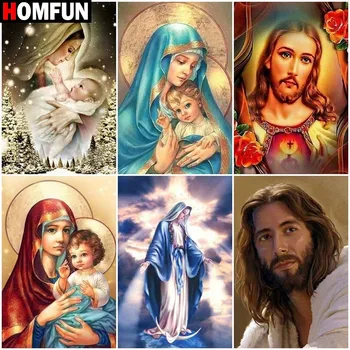 

HOMFUN Diamond painting "Religious figure" Full Square/Round Drill Wall Decor Inlaid Resin Embroidery Craft Cross stitch