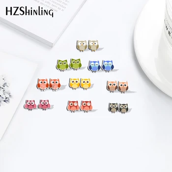 

2019 New Fashion Earrings Cartoon Owl Pattern Charm Shrinky Dinks Earrings Resin Epoxy Earrings Sweet Accessories Girls Gifts