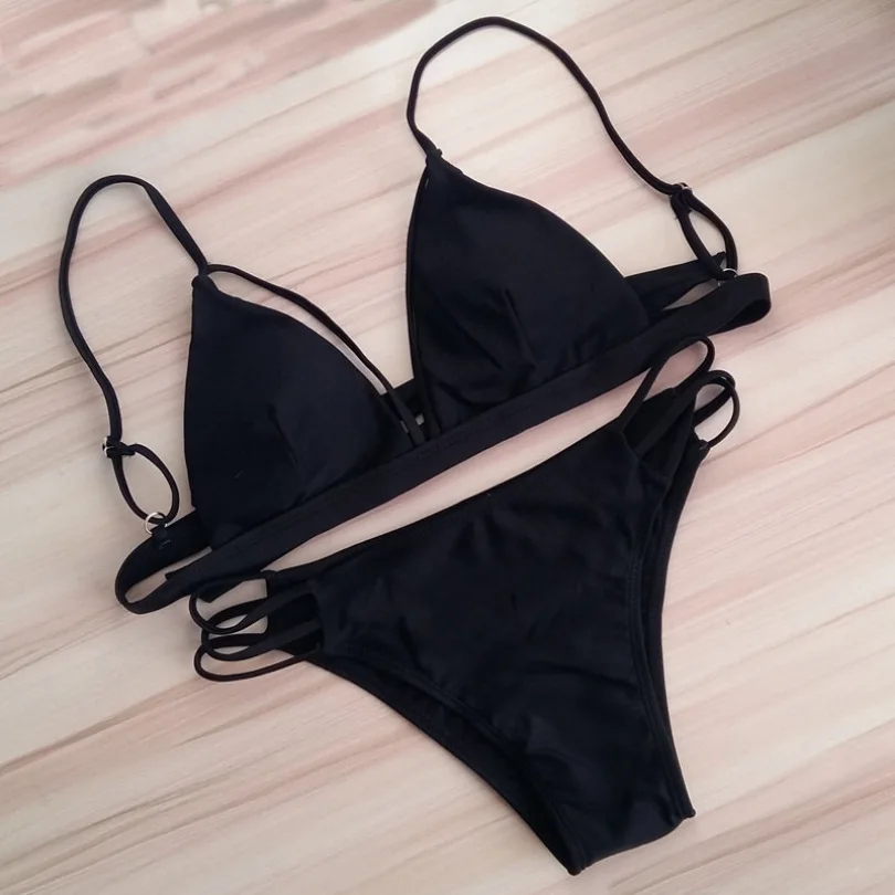 

Hot Solid Women Push-up Micro Bikini Padded Bra BikiniS Set Swimsuit Triangle Swimwear Bathing Monokini MZYZ34