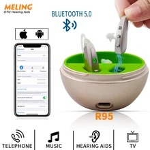 R95 Rechargeable Digital Hearing Aids Bluetooth Mini OE Ear Sound Amplifier Enhancer Wireless Hearing Aids Ear Care