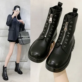 

Autumn winter women shoes leather Martin boots safety shoes cow suede women's boots casual boots Winter sneakers for women 8093