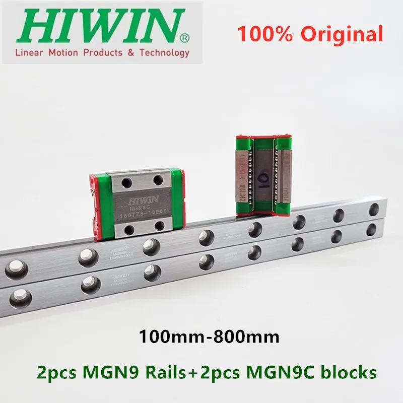 2 шт. оригинальные Hiwin линейные направляющие MGN9 150 200 250 300 330 350 400 450 500 550 600 мм MGNR9 рельсы+ 2 шт. MGN9C блоки перевозки ЧПУ