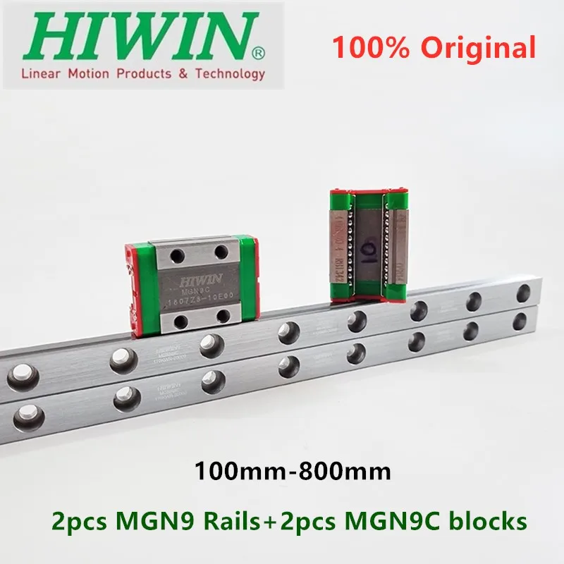 Оригинальная линейная направляющая Hiwin MGN9 2 шт. 200 250 300 330 350 400 450 500 550 600 мм + блоки MGN9C