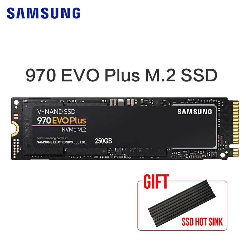 SAMSUNG 970 EVO PLUS 500 Гб Внутренний твердотельный накопитель M.2 SSD NVMe SSD 250 ГБ 1 ТБ TLC M.2 2280 3500 МБ/с. для ноутбука Тетрадь